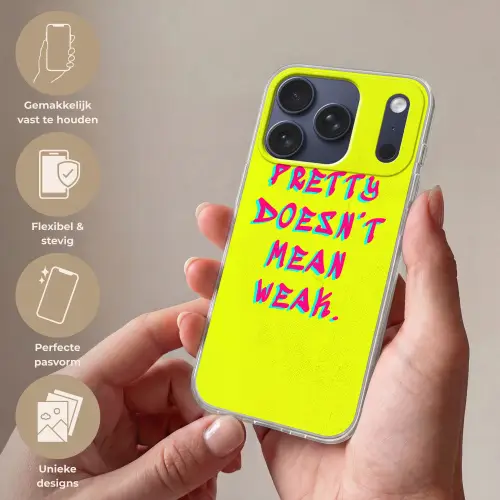 Quote - Minimalistisch - Kleurrijk Telefoonhoesje iPhone 17 Pro klein -sfeer3_NL