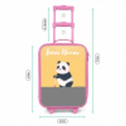 Panda - Step - Geel Kinderkoffer - Roze klein -productfoto_formaten