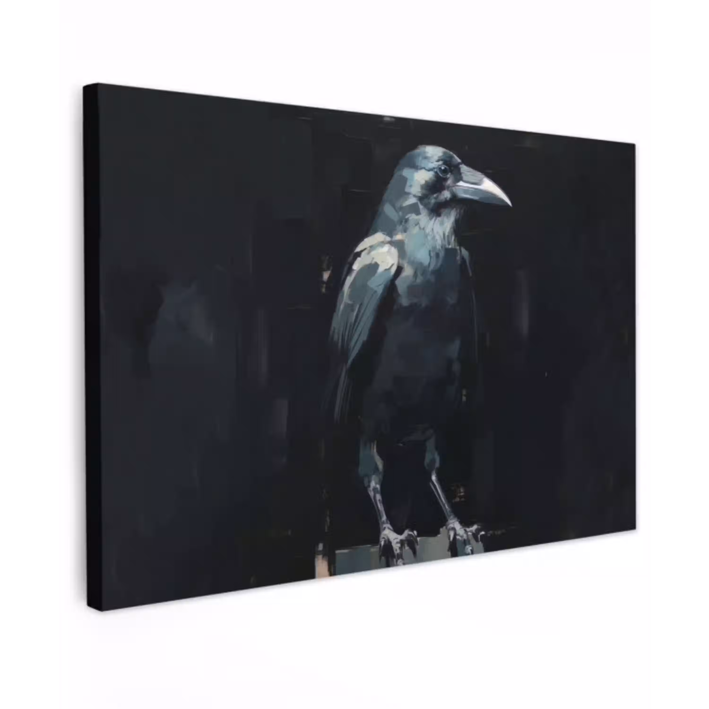 Raaf - Vogels - Zwart canvas 2cm klein -z3d
