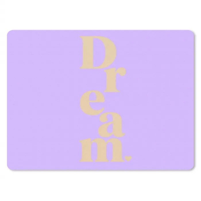 Dream - Paars - Typografisch muismat rubber klein -3d