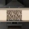Waaiervorm - Beige - Vezel textuur keuken achterwand spatscherm klein 900 -sfeer1