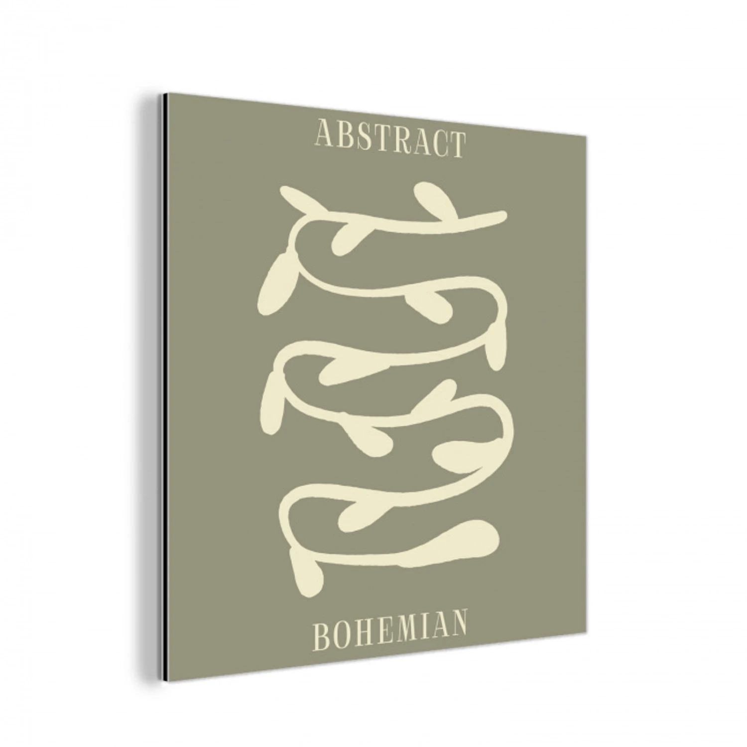 Bohemian - Planten - Groen - Abstract aluminium wit klein -3d