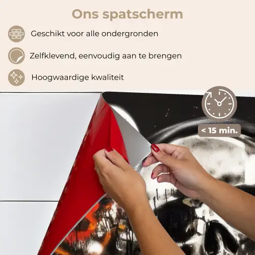 Schedels - Kunst - Donker - Rood keuken achterwand spatscherm klein -spatscherm_NL