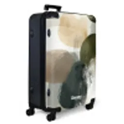 Minimalistisch - Cirkels - Penseelstreken - Beige NBS - Large koffer - Volwassenen Unisex groot -product1