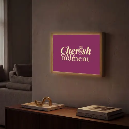Cherish every moment - Cocktailglas - Bordeaux Light Box met batterij (Wandlamp) middel -sfeer1