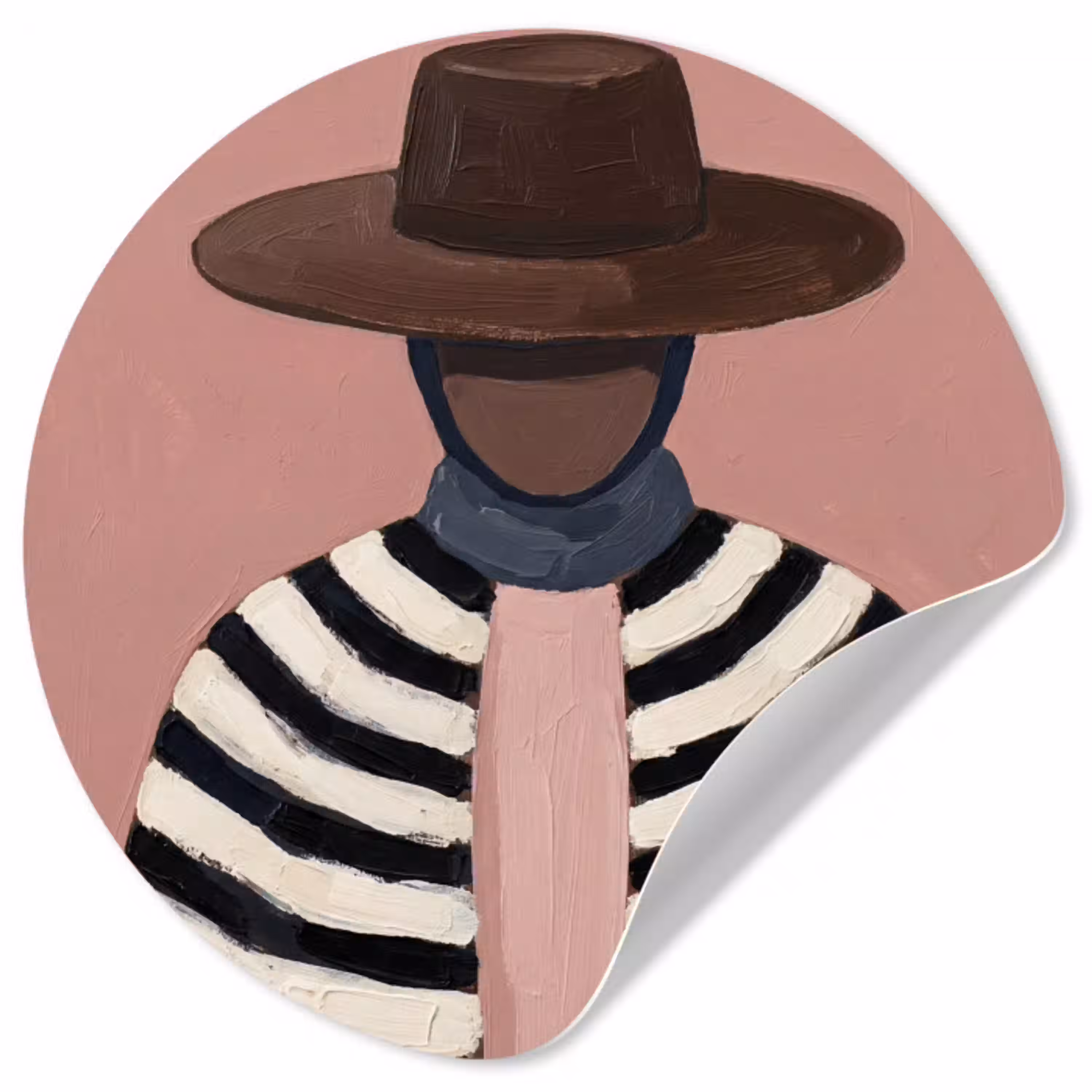 Grafisch - Vrouw - Roze Wandcirkel behangsticker klein -3d
