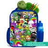 Chaotisch kleurrijk monster patroon Kinderrugzak - Blauw middel -inhoud_NL
