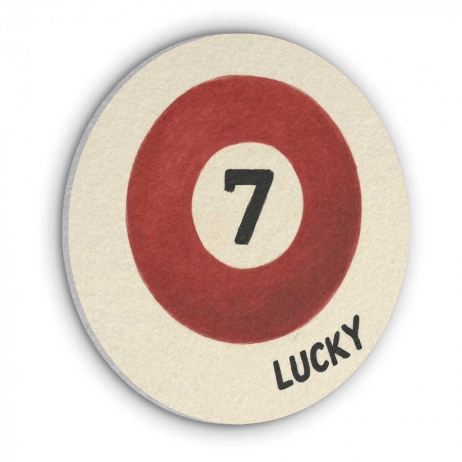 Cirkel - Zeven - Lucky - Rood Akoestische PET Vilt - Rond klein -3d