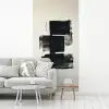 Rechthoeken - Penseelstreken - Abstract - Zwart fotobehang vinyl groot -woonkamer