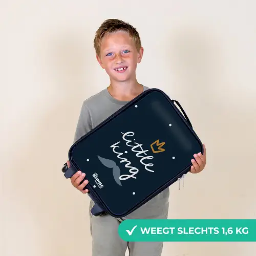 Little king met stippen Kinderkoffer - Zwart klein -sfeer4_NL