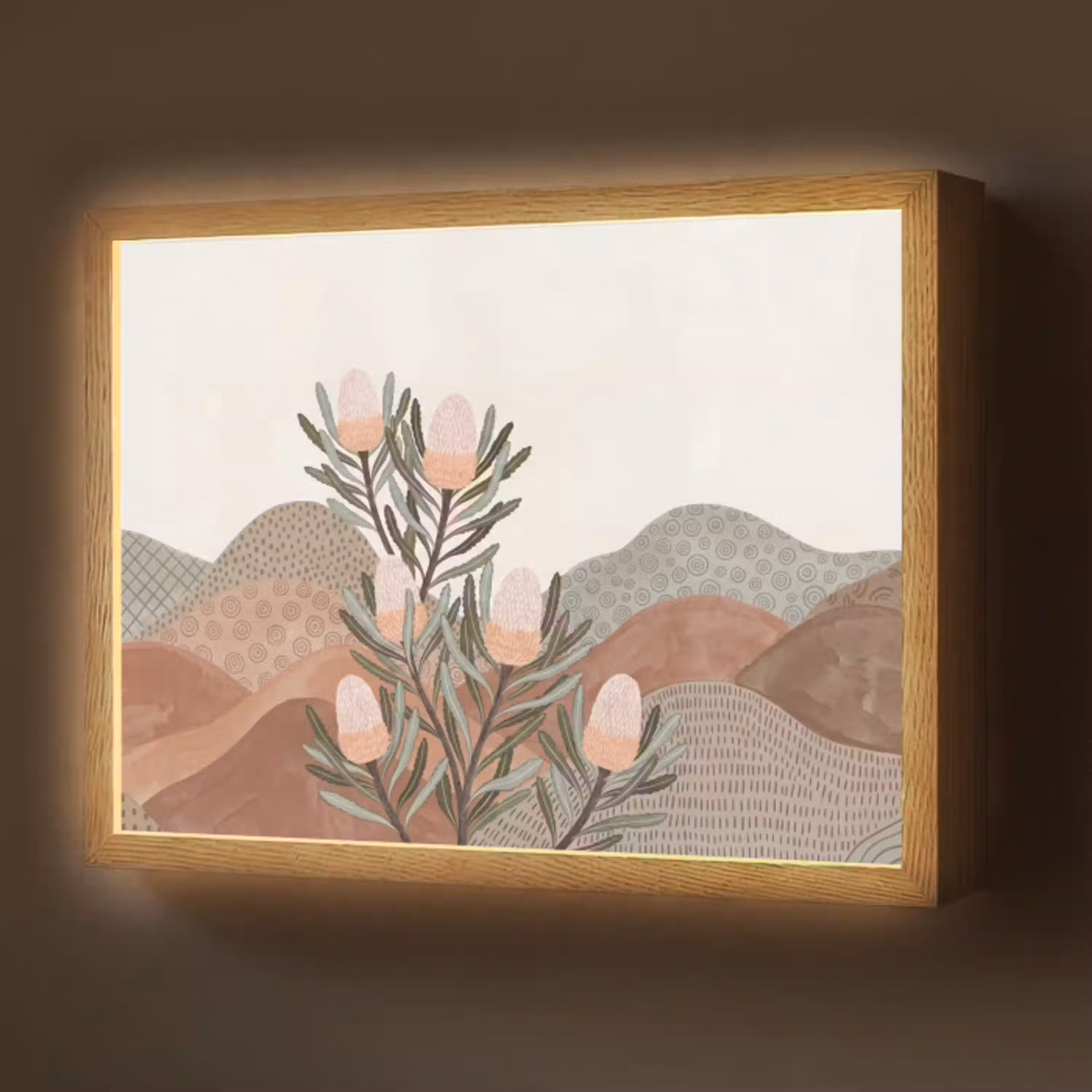 Modern - Heuvels - Terracotta Light Box met batterij (Wandlamp) middel -z3d_website
