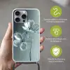 Kristal - Bloemen - Grijs Hoesje iPhone 16 Pro Max met koord klein -sfeer2_NL