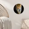 Luipaard - Dieren - Portret - Wilde dieren - Zwart Wandcirkel kunststof plaat 5mm dik klein -sfeer5