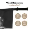 Wasbeer - Cute - Pasta - Tafelkleed - Zwart - Wit Wandkleed katoen klein -sfeer2