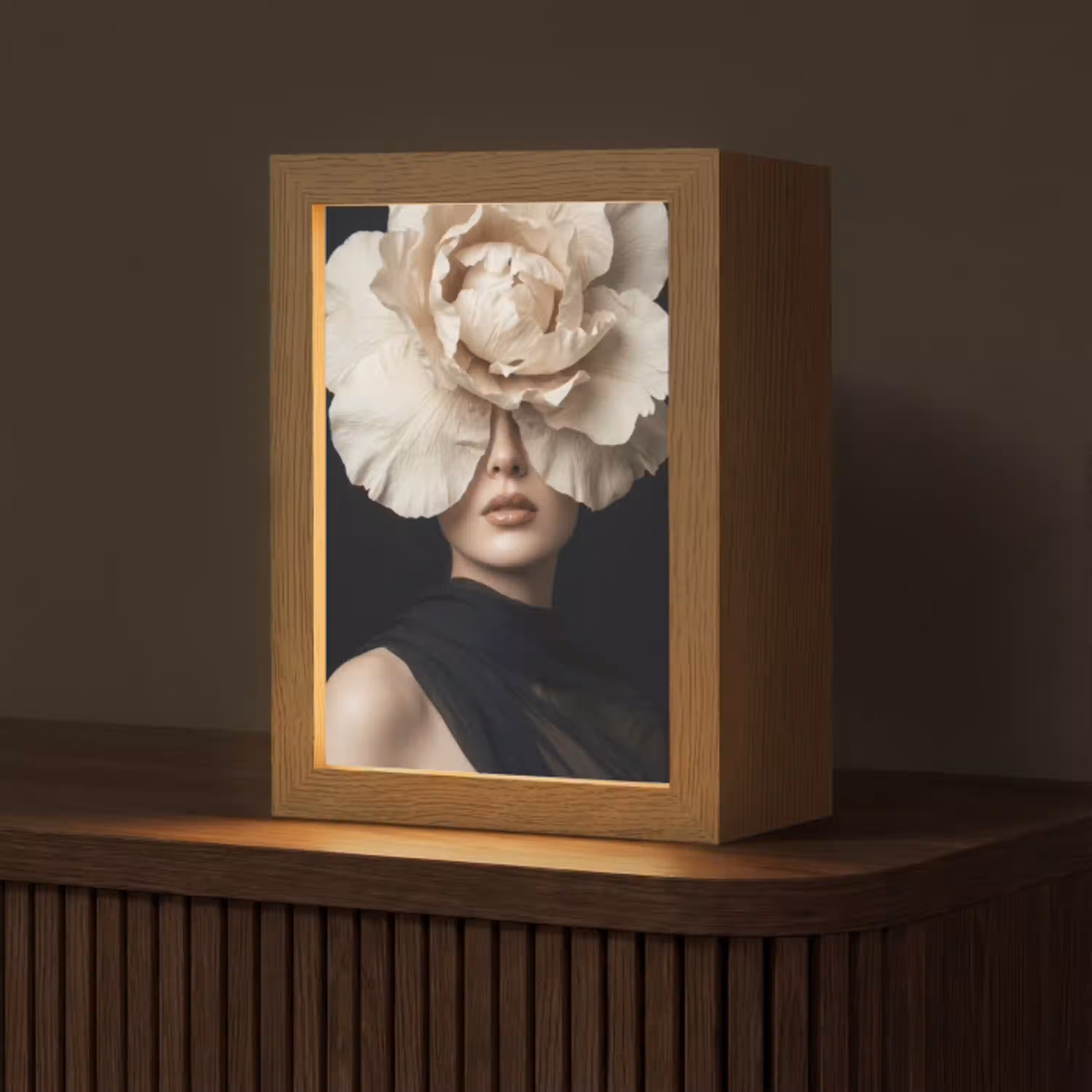 Roos - Tijdloos - Zwart Light Box met kabel (Tafellamp) klein -z3d_website