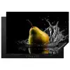 Peer - Fruit - Water - Zwart Inductie beschermer vinyl 3mm klein -3d