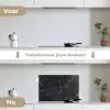 Marmer - Zwart - Goud - Grijs - Marmerstructuur keuken achterwand spatscherm klein -voor_na_NL