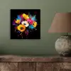 Bloemen - Kleurrijk - Graffiti - Modern - Boeket aluminium wit klein -sfeer2