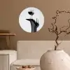 Hak - Wijn - Minimalistisch - Zwart Wandcirkel behangsticker klein -sfeer1