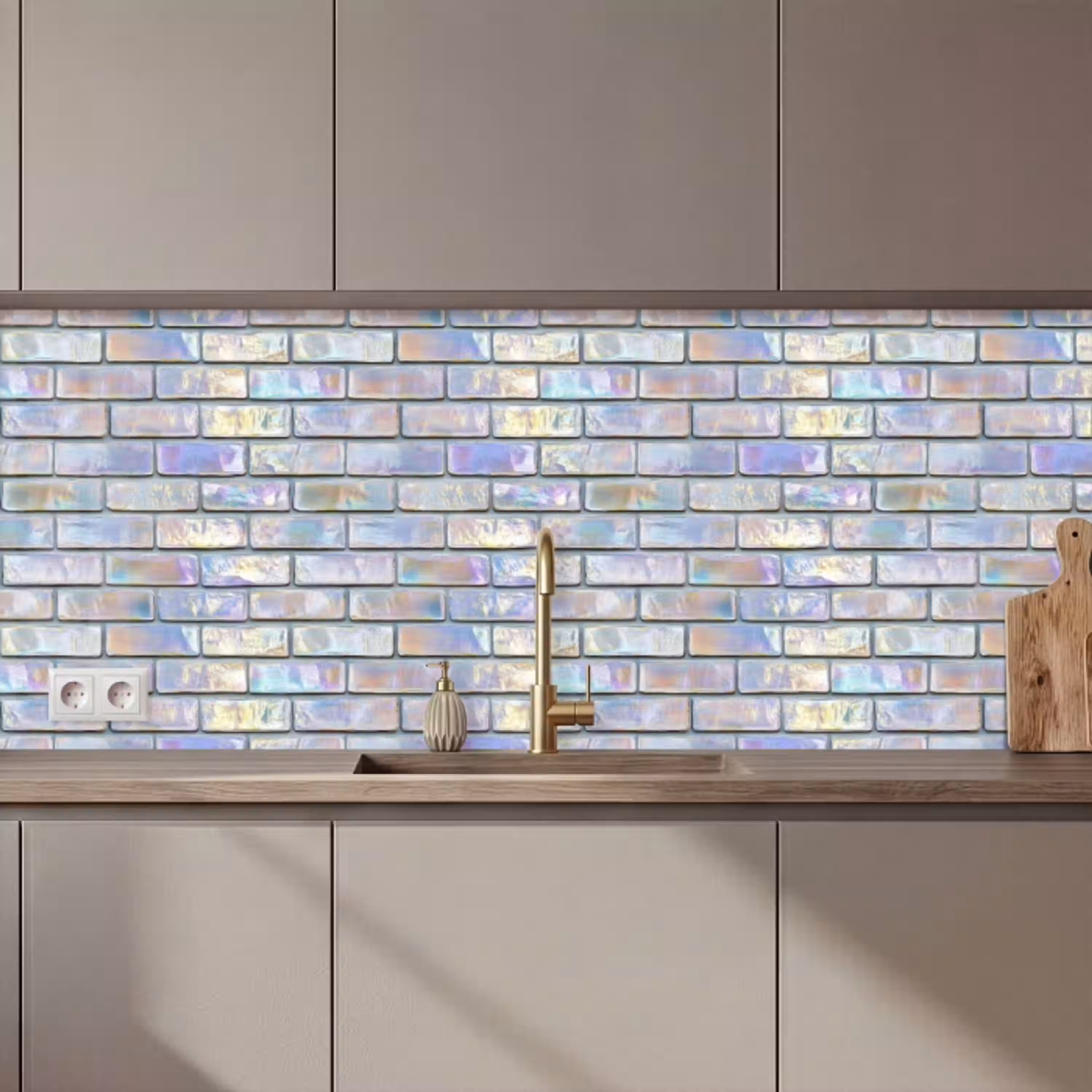 Glimmende - Muur - Stenen keuken achterwand 2 middel 871 zz_3dshopping