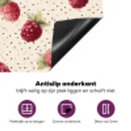 Framboos - Stippen - Rood Inductie beschermer vinyl 3mm klein 276 -zzzzzzz-cc-onderkant