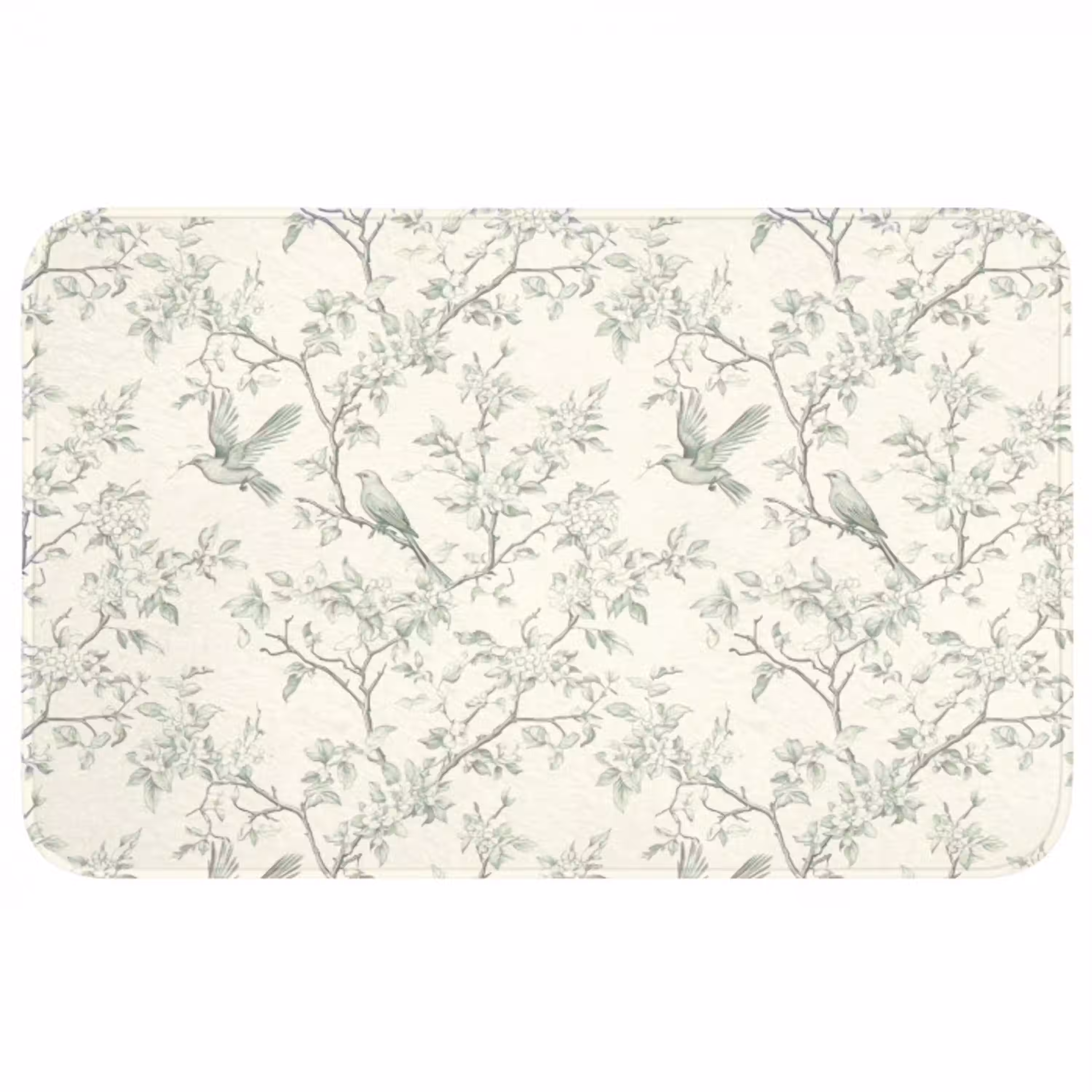 Klassiek - Vogels - Groen WCmat middel 1009 -3d