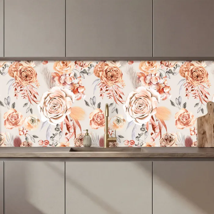Rozen - Bloemen - Patroon keuken achterwand 2 middel 871 zz_3dshopping