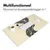 Beige - Lijnen - Golvend -  Abstract Muismat XXL klein -sfeer4