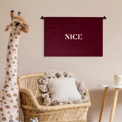 Nice - Bordeaux - Roze Wandkleed katoen klein -wsfeer5_kind