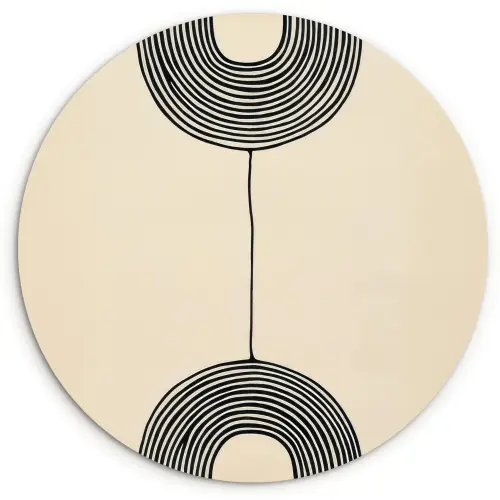 Geometrische bogen - Minimalistisch - Symmetrisch Wandcirkel kunststof plaat 5mm dik klein -3d