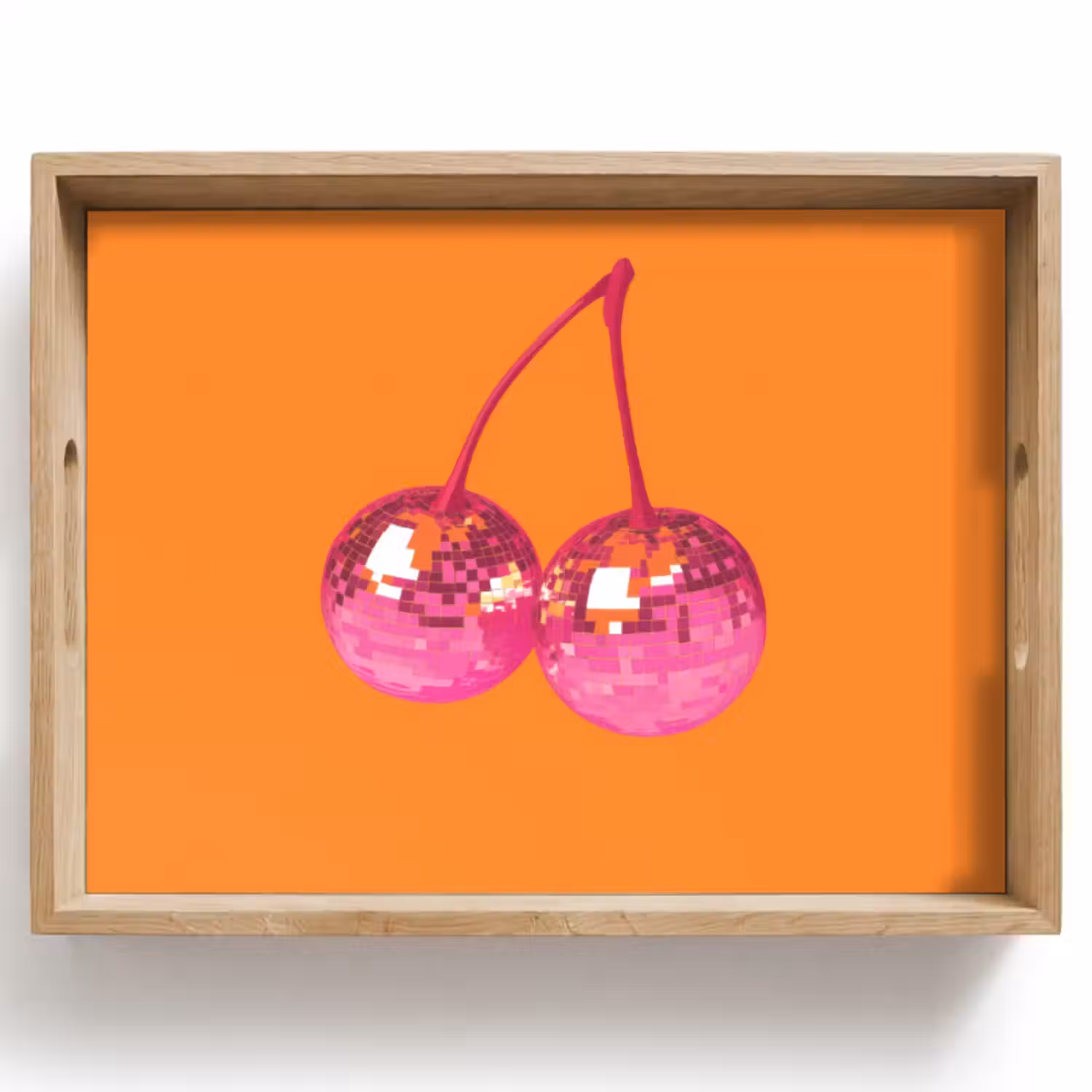 Tablett - Discokugeln - Kirsche - Spiegel - Rosa
