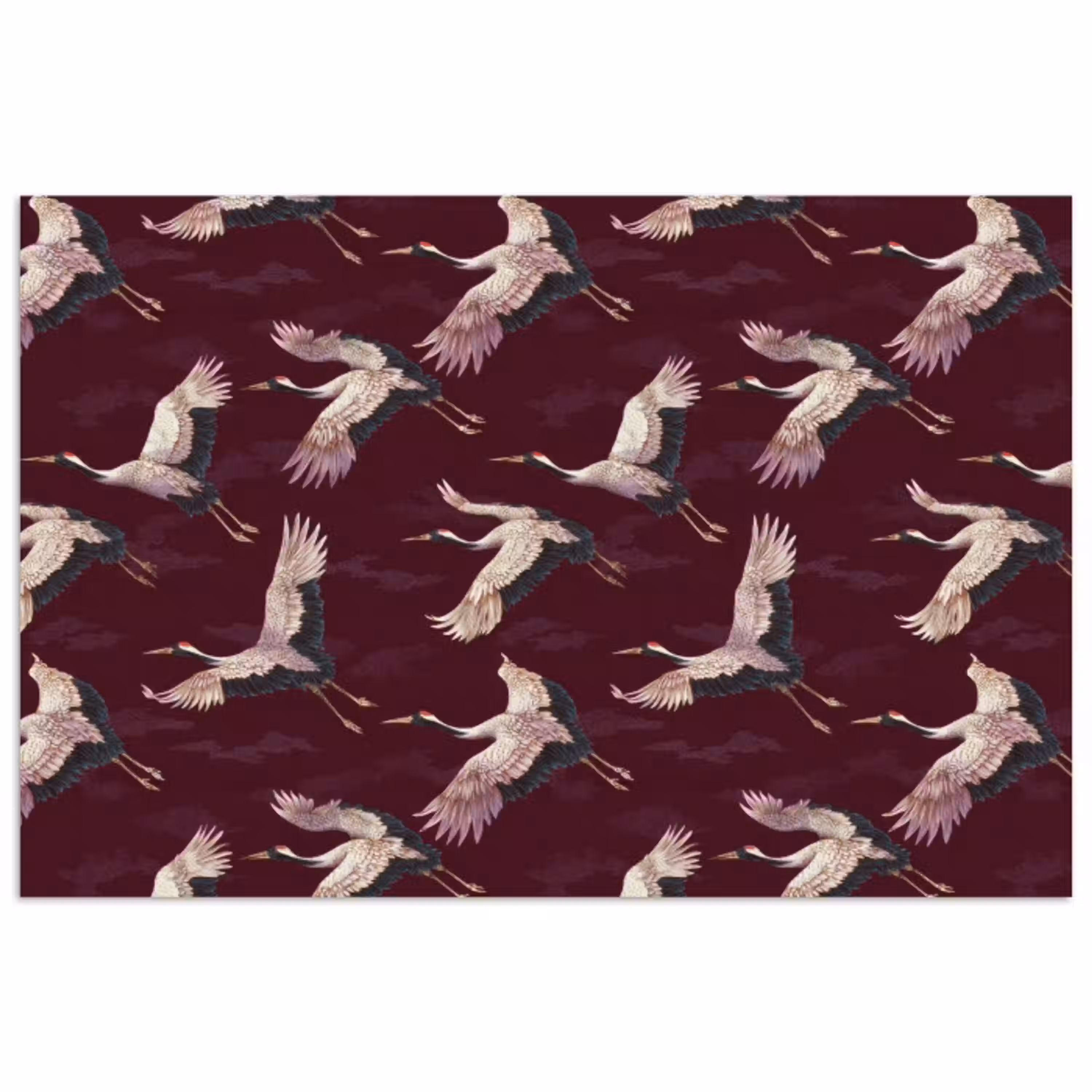 Kraanvogels - Klassiek - Bordeaux poster papier klein 62 -3d