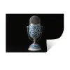 Microfoon - Delfts blauw - Muziek Muursticker klein -3d