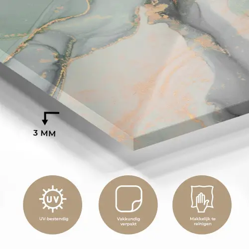 Goud - Marmer - Groen - luxe - Glitter - Marmerlook plexiglas 5mm klein -sfeer2