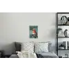 Roodborstje - Vogel - Blauw - Decoratie Muursticker klein -slaapkamer