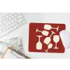 Wijnglazen - Silhouetten - Wit muismat rubber klein -witbureau