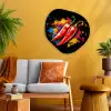 Peper - Graffiti - Verf - Abstract - Modern - Kleurrijk Wandcirkel Organisch Aluminium middel -sfeer4