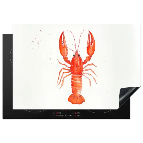 Kreeft - Waterverf - Aquarel - Oranje Inductie beschermer vinyl 3mm klein -3d