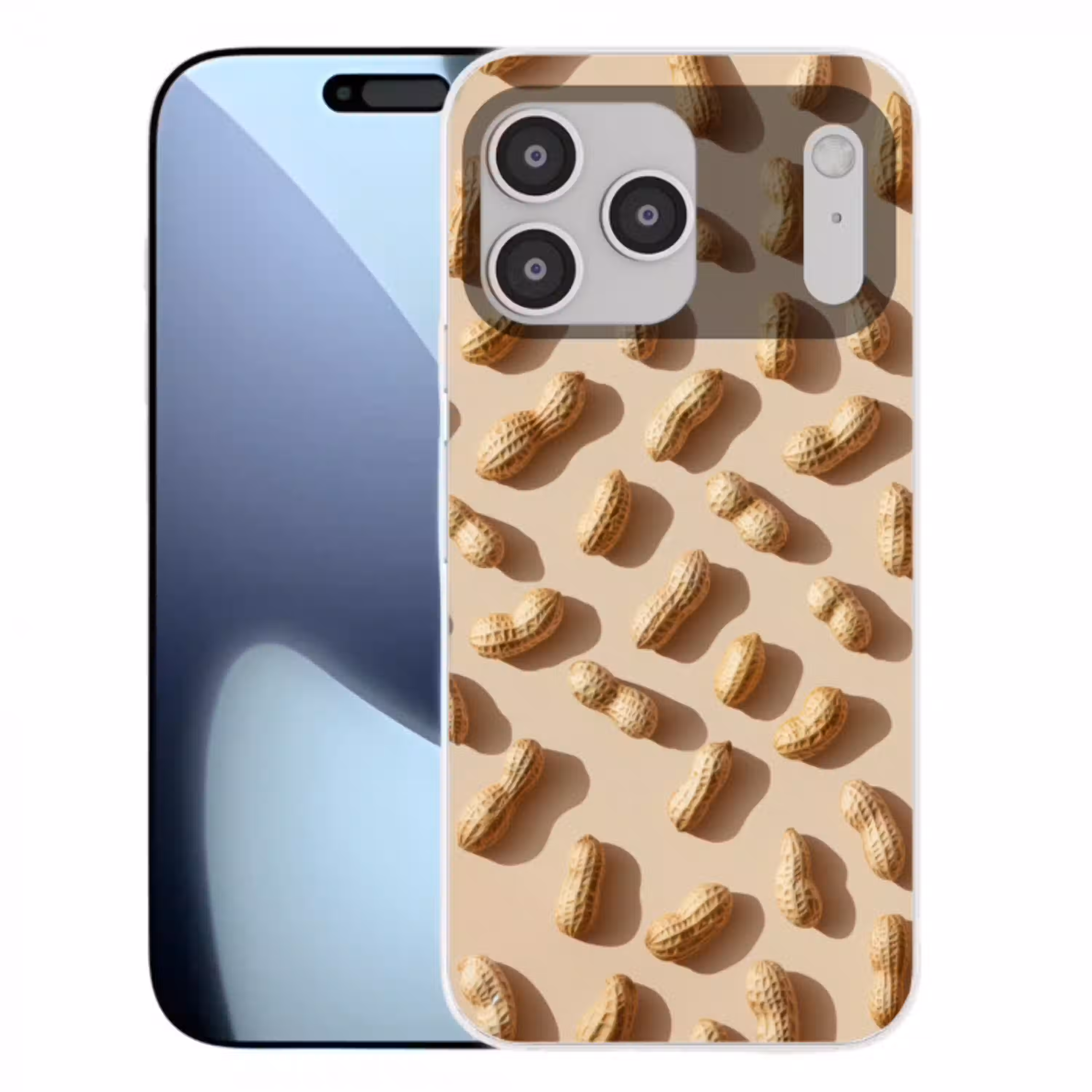 Pinda's - Patroon - Beige Telefoonhoesje iPhone 17 Pro Max klein -3d