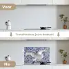 Zwaan - Kunst - Delfts blauw - Schilderij - Oude meesters keuken achterwand spatscherm klein -voor_na_NL