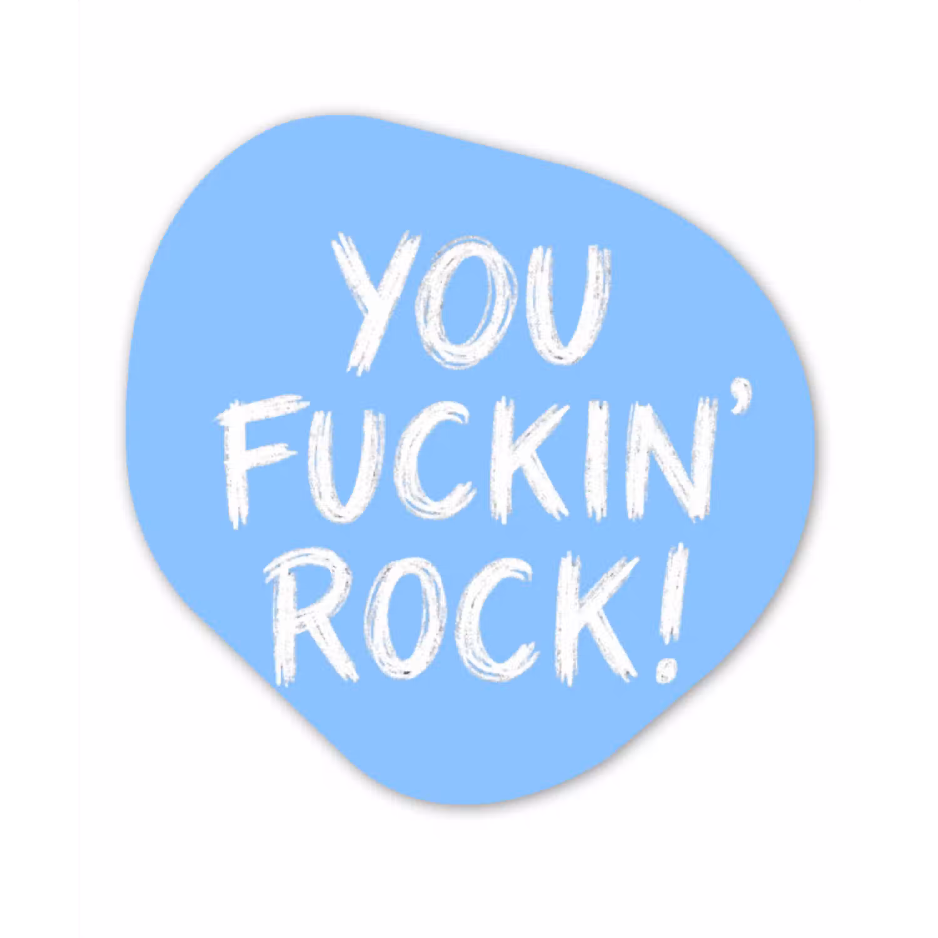 Blauw - Wit - You fuckin rock Wandcirkel Organisch Plexiglas middel -3d
