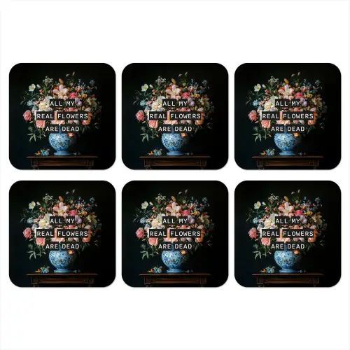 Bloemen - Art - Pastel - Quotes onderzetter kurk middel -3d