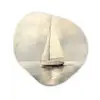Zeilschip - Zee - Bewolkt Wandcirkel Organisch Plexiglas middel -3d