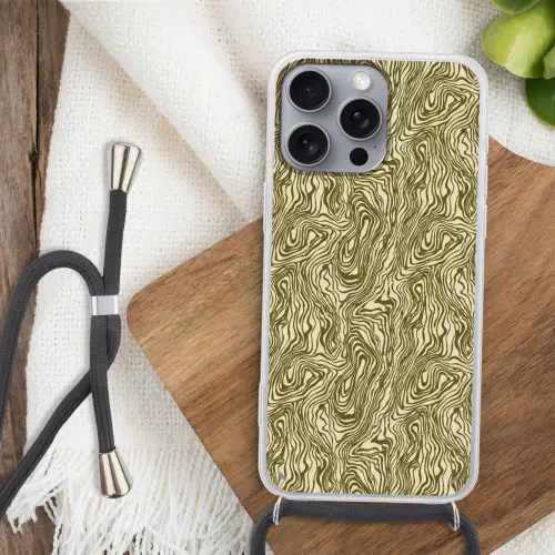 Abstract - Marmer - Groen Hoesje iPhone 16 Pro Max met koord klein 804 -sfeer4