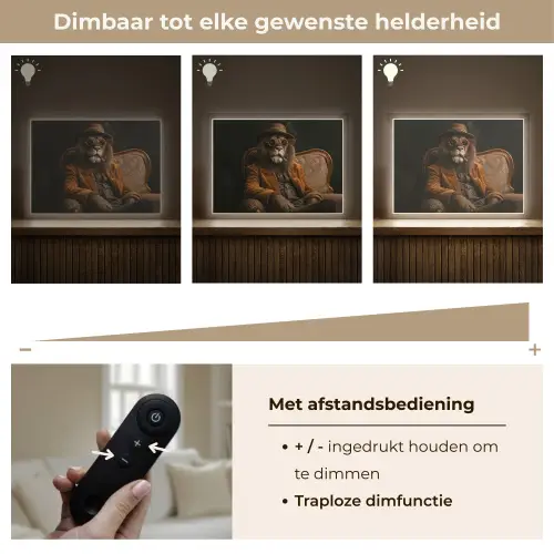 Bril - Leeuw - Bank - Hoed Light Box met batterij (Wandlamp) middel -USP_dimbaarNL