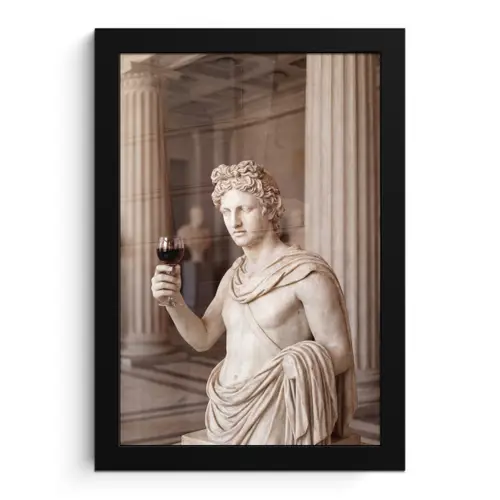 Klassiek - Marmer - Wijn fotolijst zwart zonder passe partout klein -3d