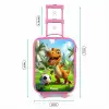 Dino met een voetbal in groen landschap Kinderkoffer - Roze klein -productfoto_formaten