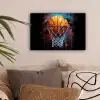 Graffiti - Basketbal - Sport - Zwart - Street art canvas 2cm klein -sfeer1