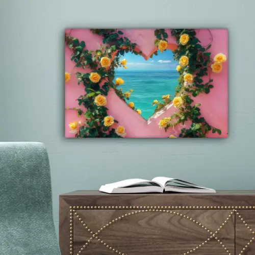 Hart - Zee - Muur canvas 2cm klein -sfeer4