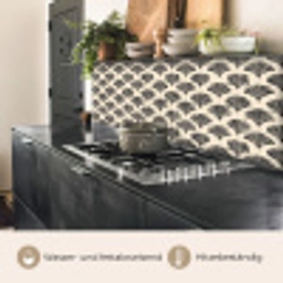 Waaiers - Botanisch - Zwart - Beige keuken achterwand 2 middel 871 -usp_DE